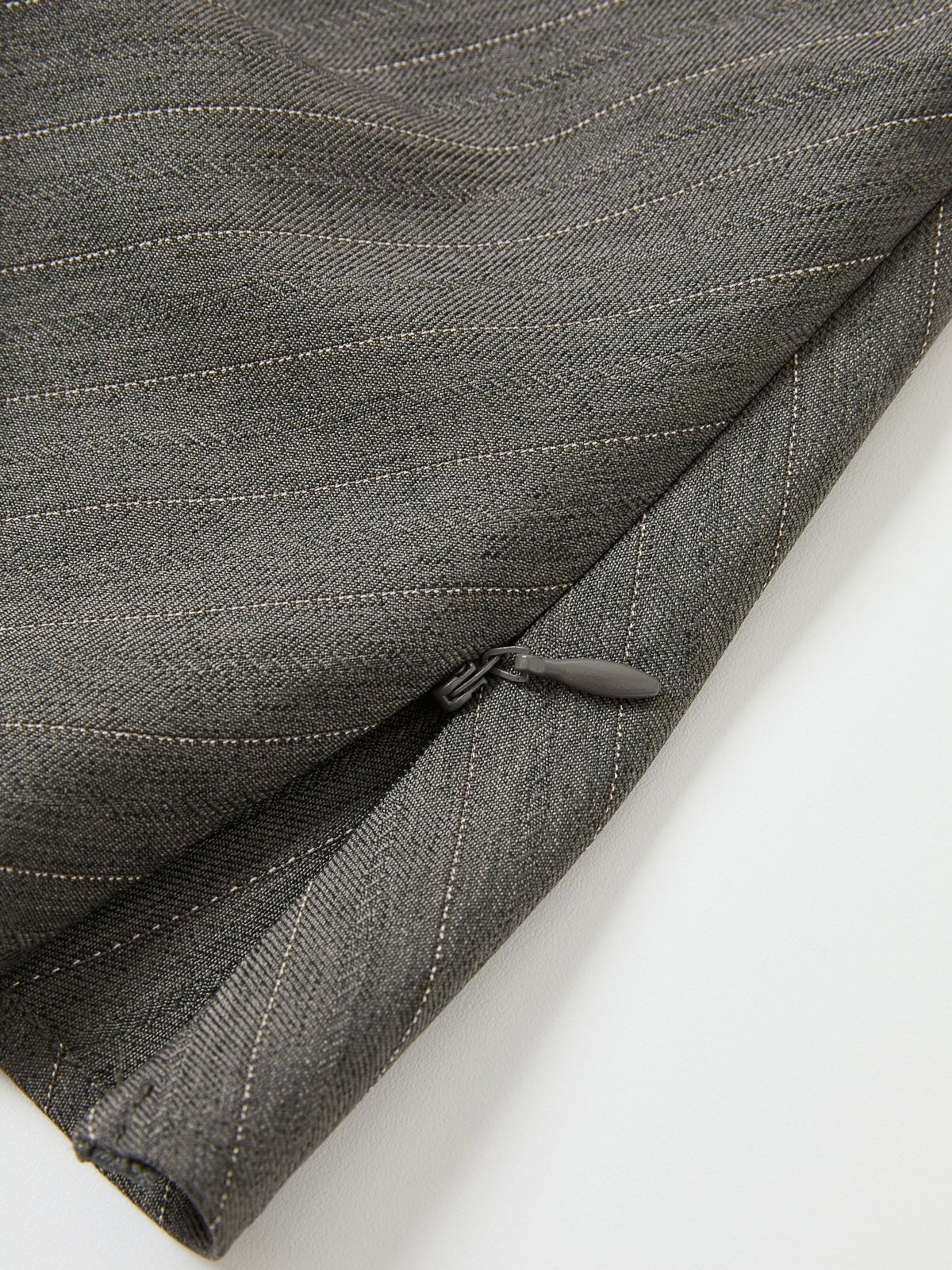 Ivanna Stripe Mock Neck Gray Top