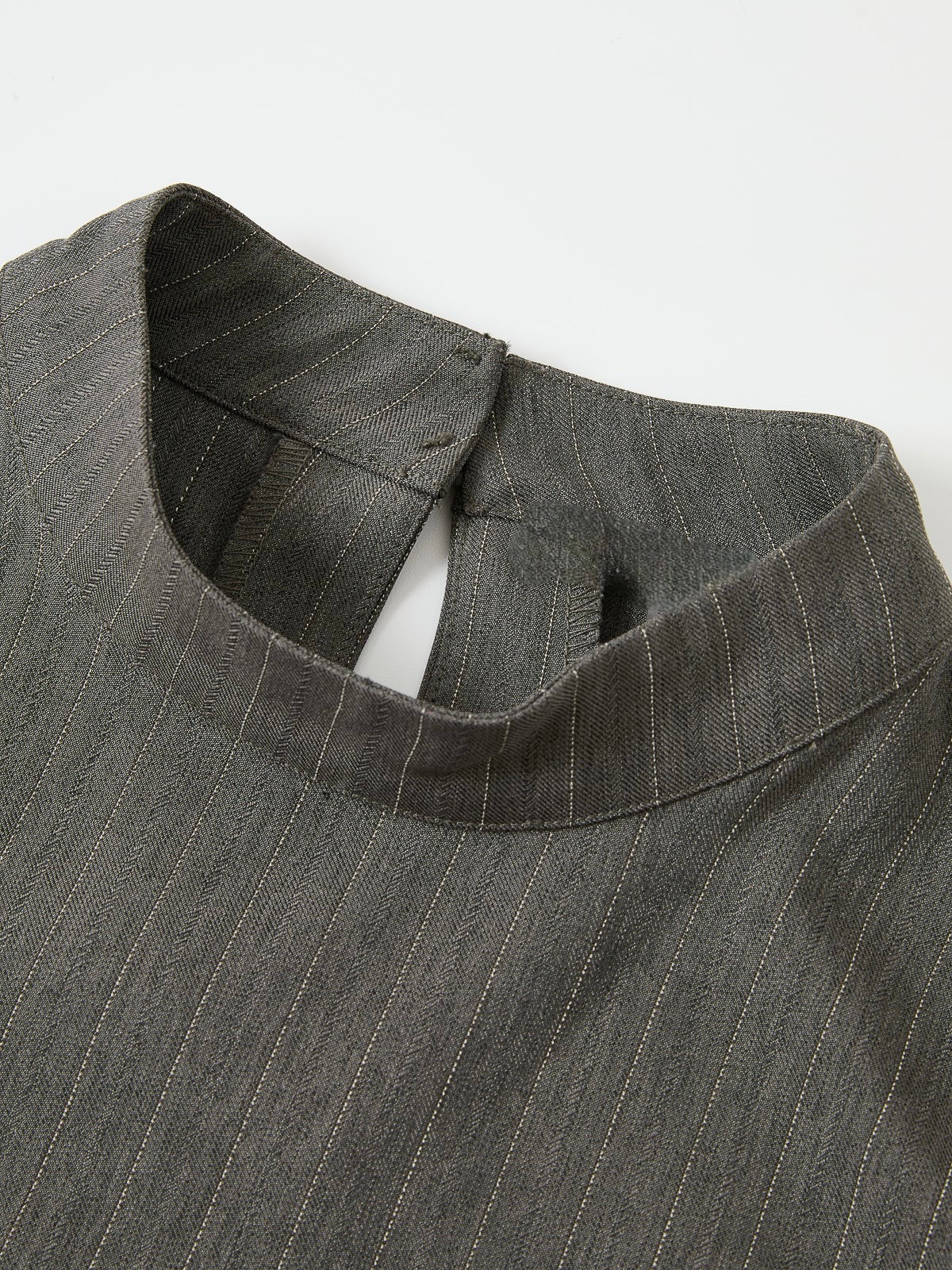 Ivanna Stripe Mock Neck Gray Top