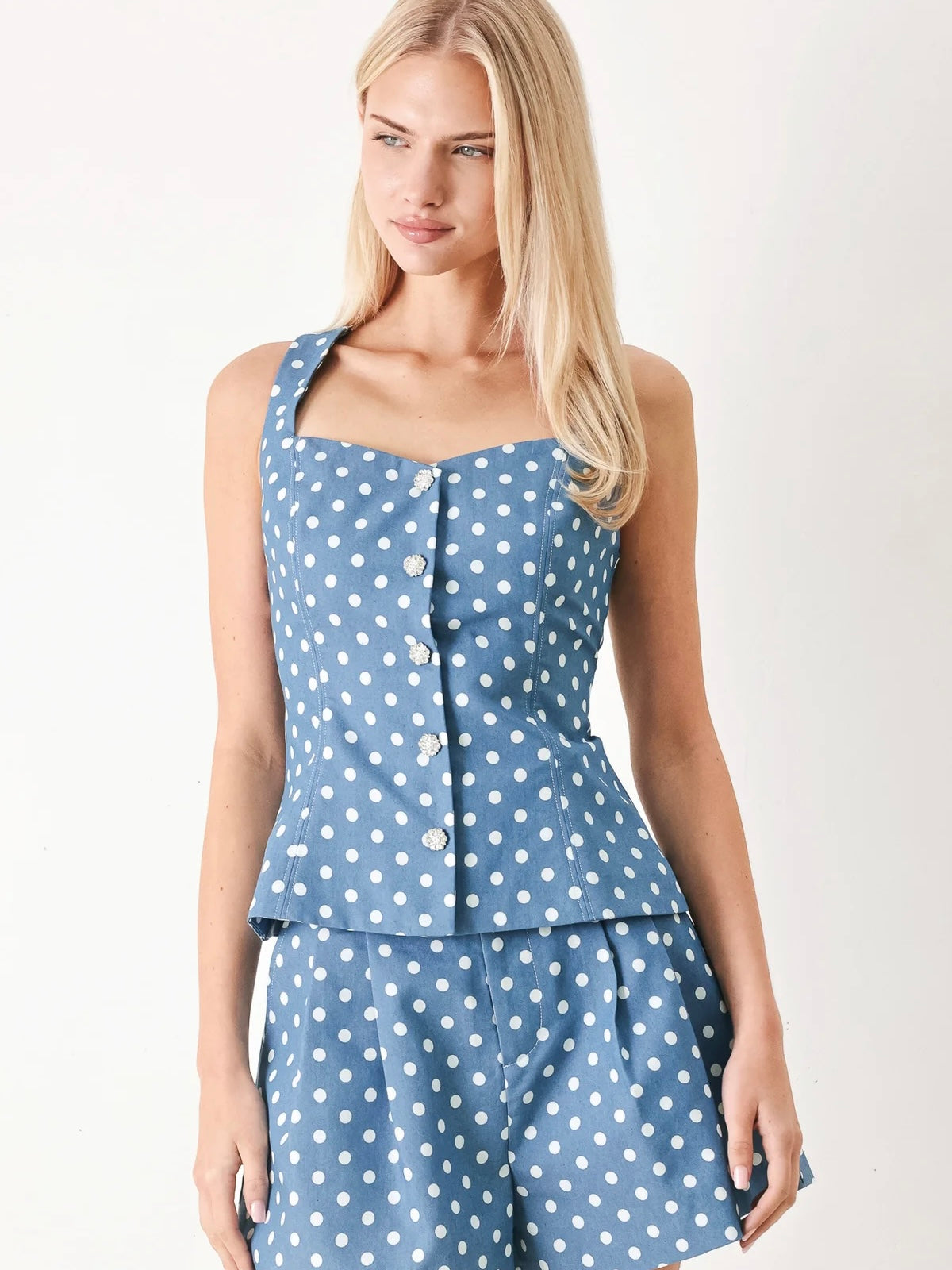 Solenne Woven Polka Dot Top
