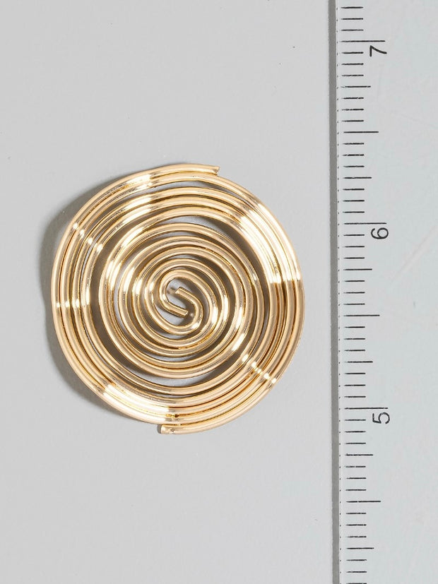 Metallic Wire Spiral Stud Drop Earrings