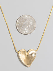 Warped Heart Pendant Necklace