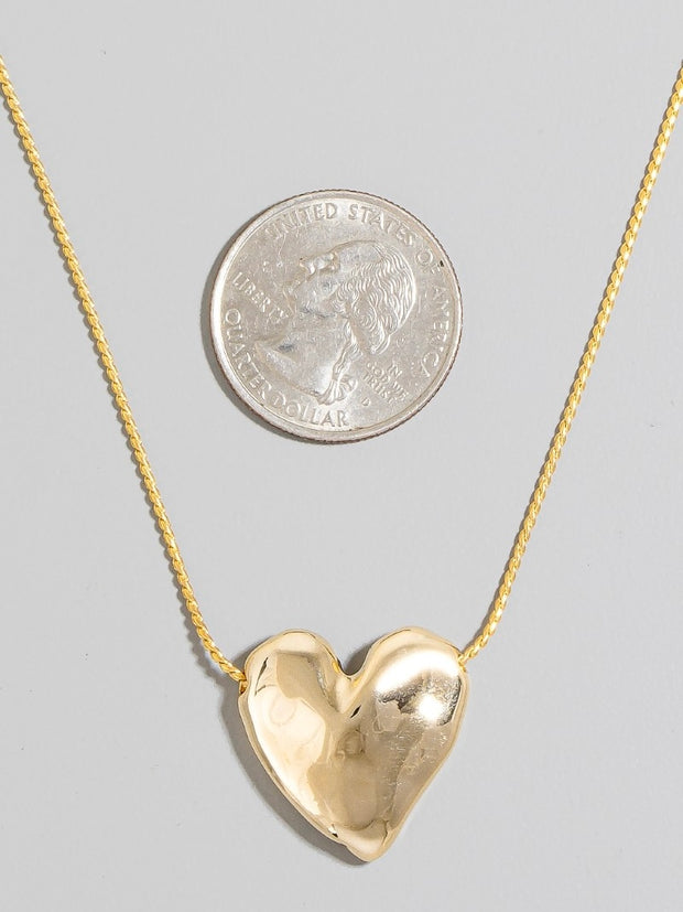 Warped Heart Pendant Necklace