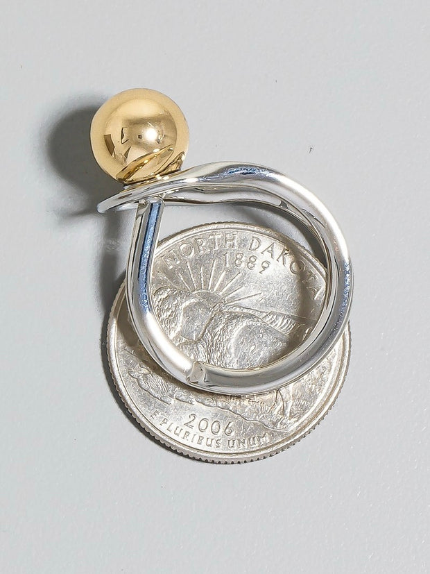 Metallic Ball Stud Looped Band Ring