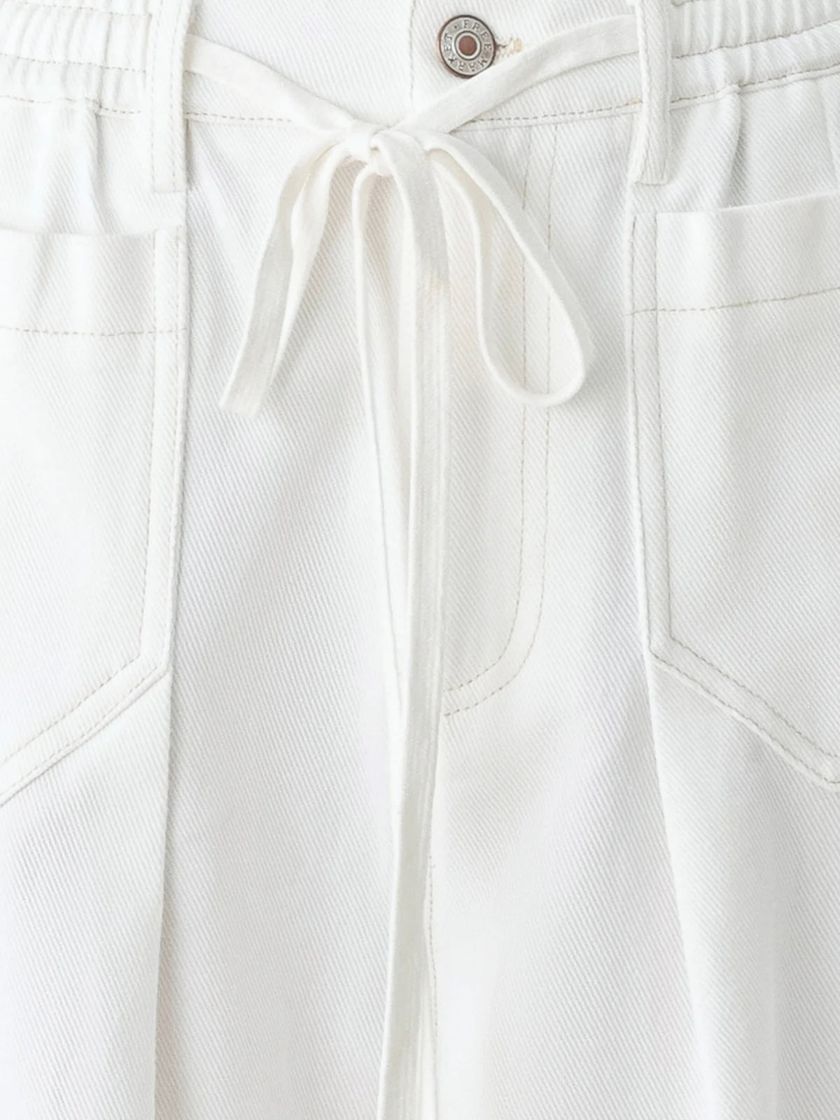 Jia Wide Washed White Bottoms