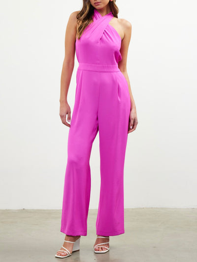 Selene Halter Fuchsia Jumpsuit