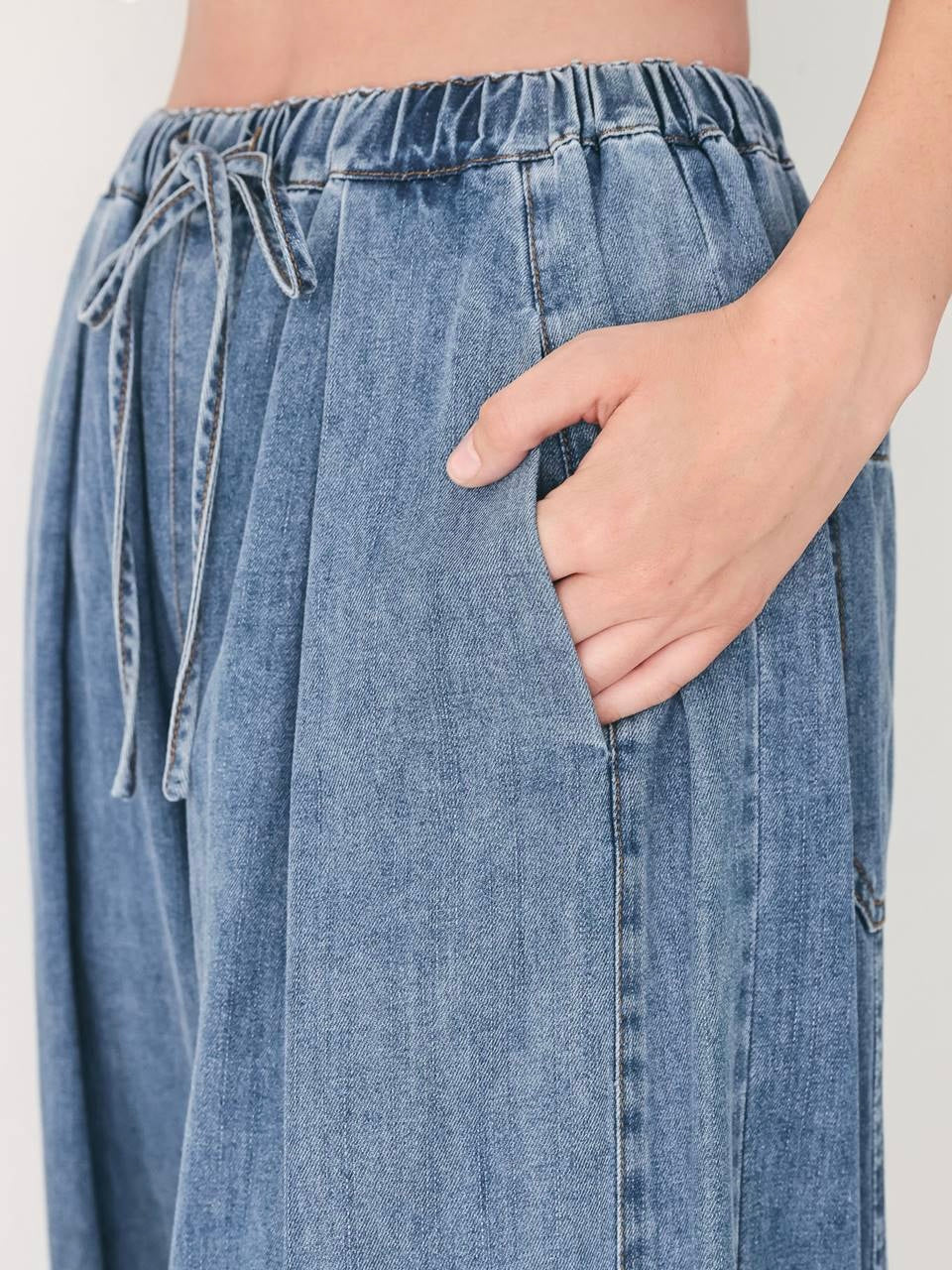 Cindy Washed Denim Bottoms