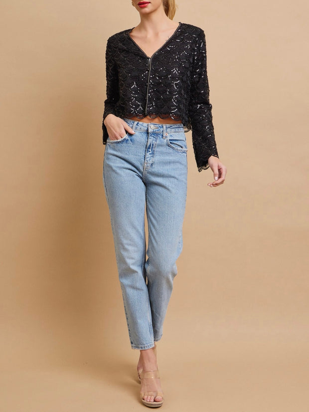 Miranda Beaded Cardigan Top