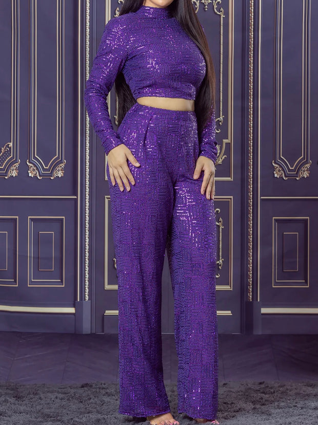 Camila Purple Sequin 2 Piece Set FS