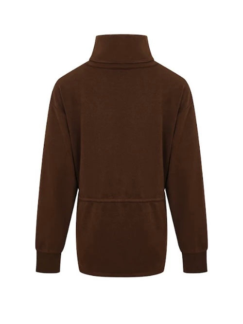 Ximena High Neck Brown Top