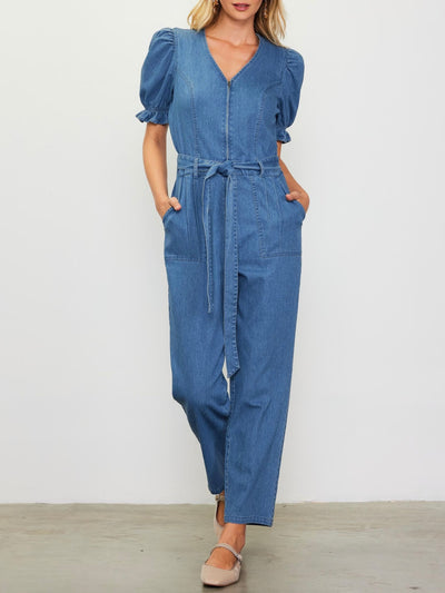 Fernanda Washed Denim Jumpsuit FS