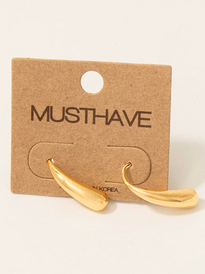 Gold Dipped Long Tear Threader Dangle Earrings