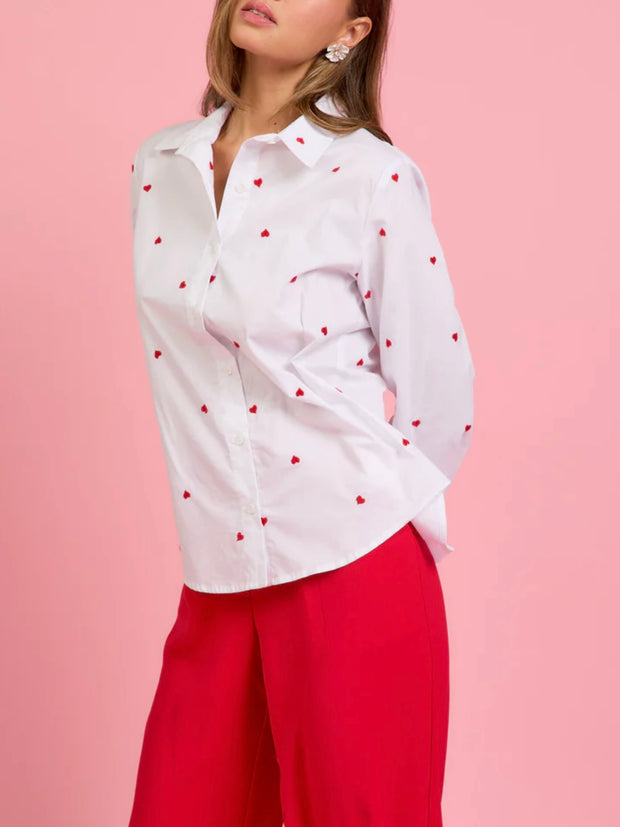 Any Heart Embroidered Poplin Shirt FS