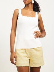 Clara Scalloped White Top