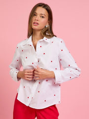 Any Heart Embroidered Poplin Shirt FS