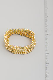 Gold Dipped Ball Bead Bracelet Set