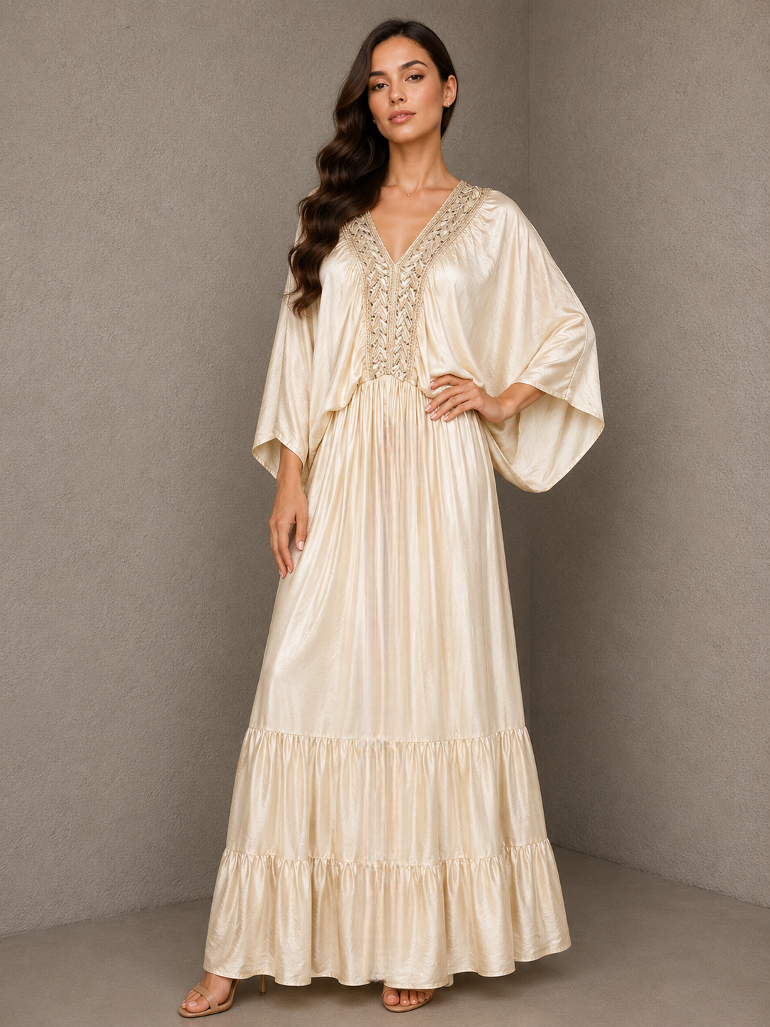 Miriam Flowy Embellished Maxi Dress