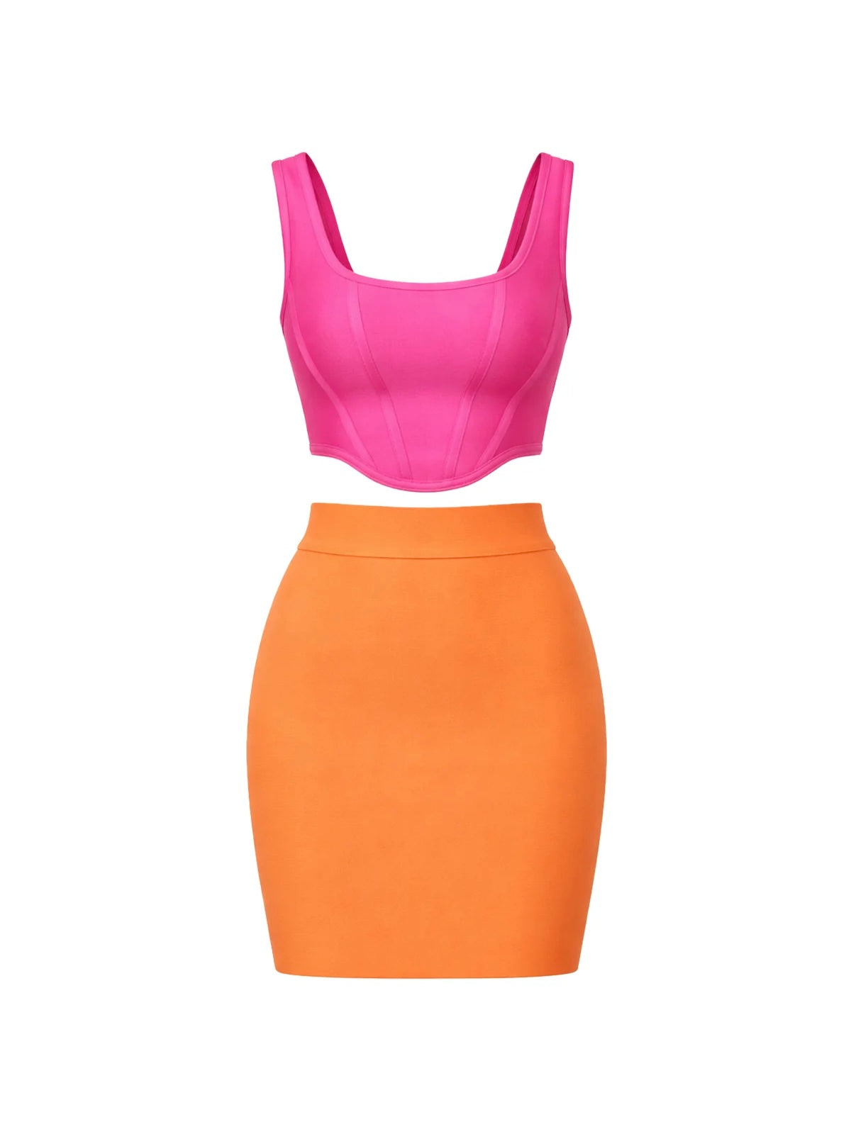 2 piece bodycon dress set Zoe 2 Piece Color Block Set – Beashion Boutique