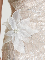 Anette White Sequin Mesh Dress
