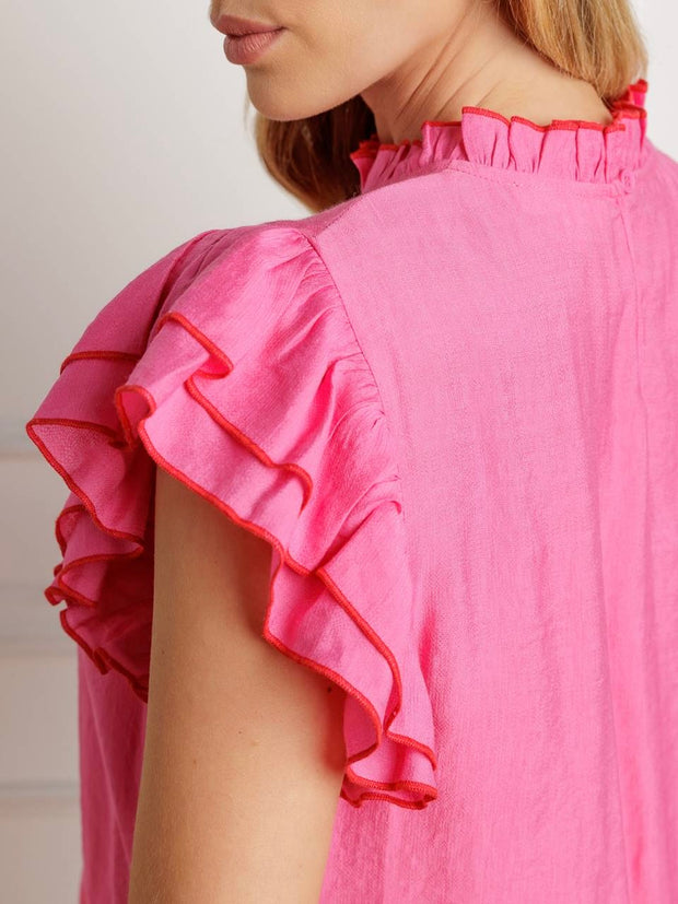 Helen Ruffed Woven Top