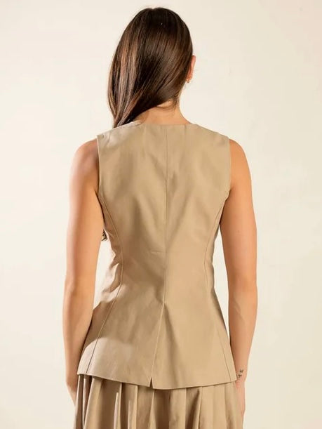 Joanna Woven Sand Vest