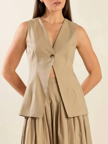 Joanna Woven Sand Vest