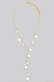 Pearl Charms Dainty Y Chain Necklace