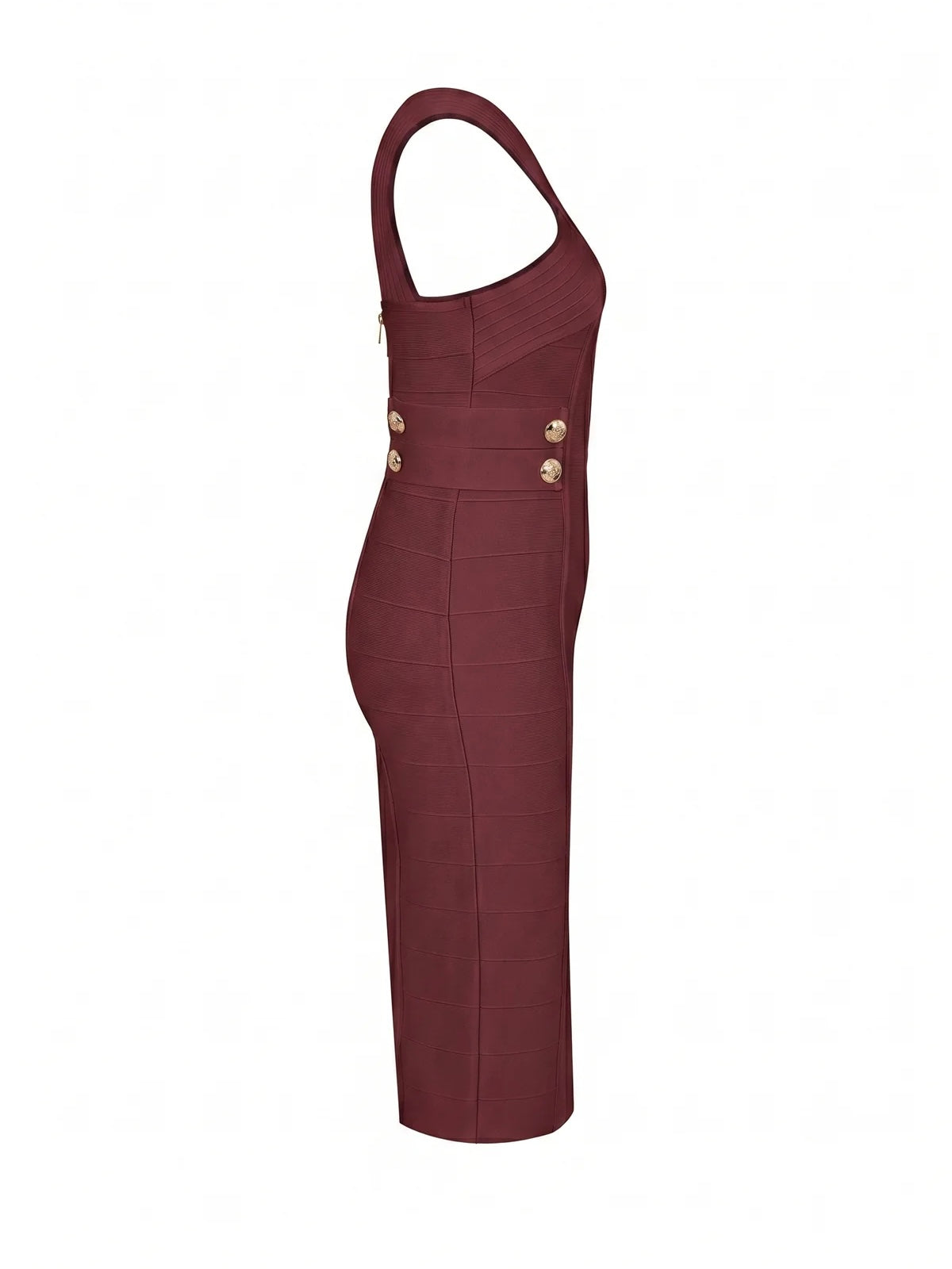 Angie Bandage Burgundy Midi Dress