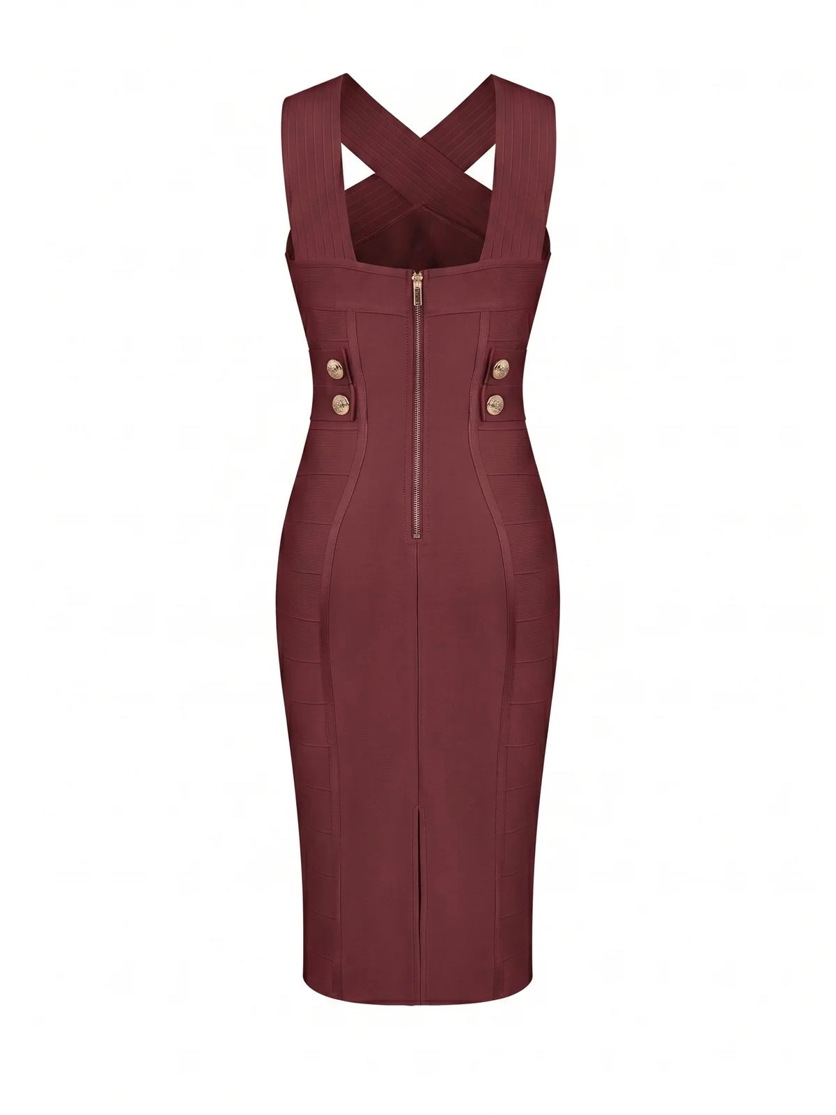 Angie Bandage Burgundy Midi Dress