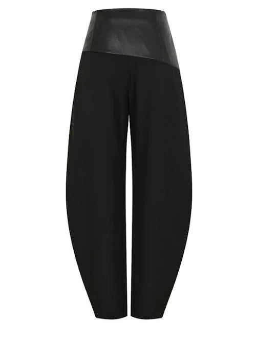Tina Faux Leather Mix Twill Black Bottoms