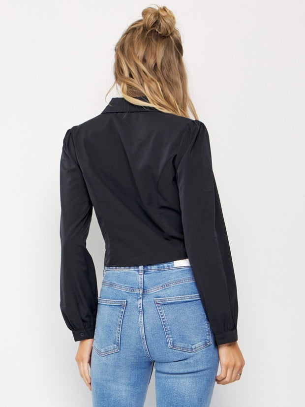 Elia Embellished Black Shirt