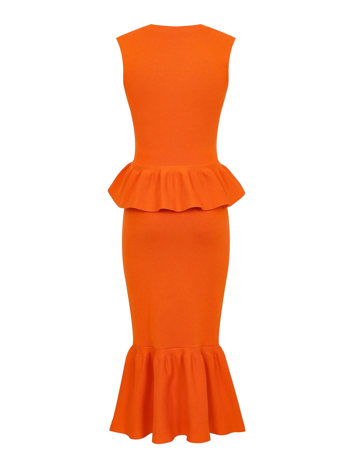 Anne Knit Peplum Orange Set