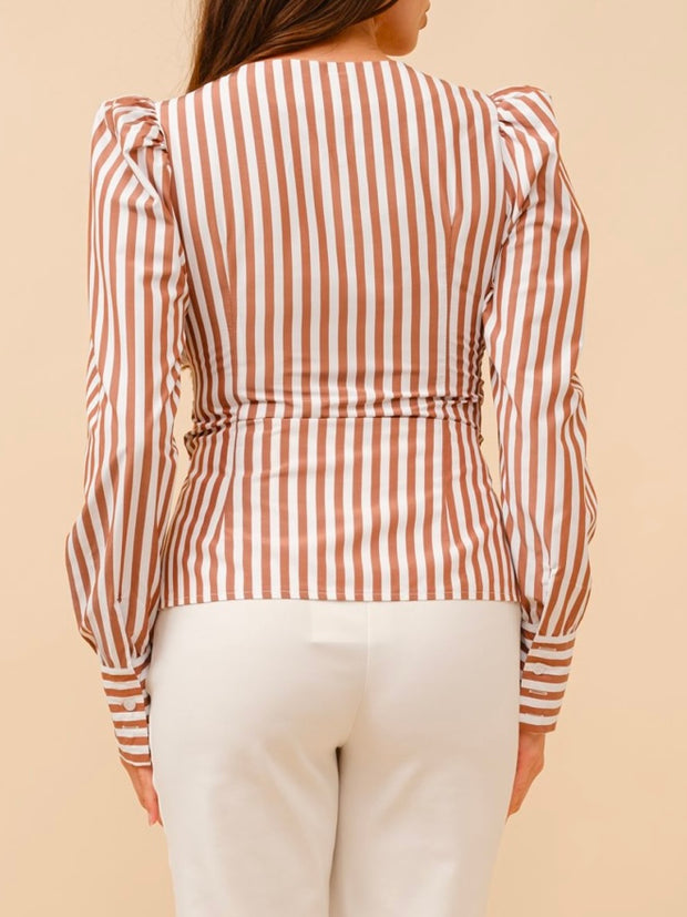 Harper Puff Sleeve Striped Top