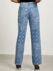 Lia Denim Jacquard Wide Bottoms
