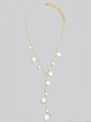 Pearl Charms Dainty Y Chain Necklace