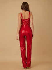Natalia Sequins Red Jumpsuit FS