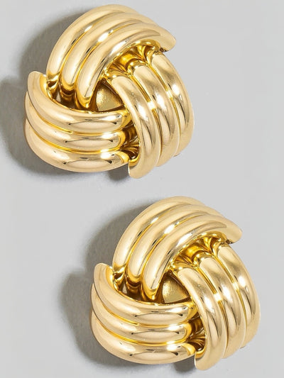 Layered Triple Knot Stud Earrings