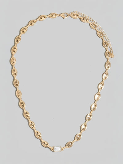 Glass Charm Anchor Chain Necklace