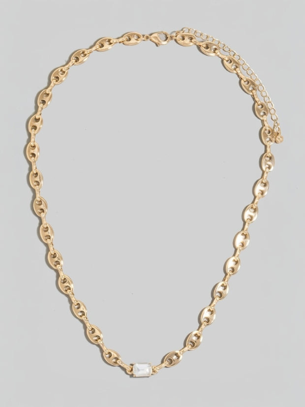 Glass Charm Anchor Chain Necklace