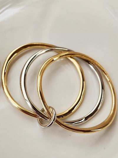 Layered Metallic Tube Bangle Bracelet