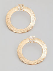 Flat Solid Snake Chain Hoop Drop Earrings