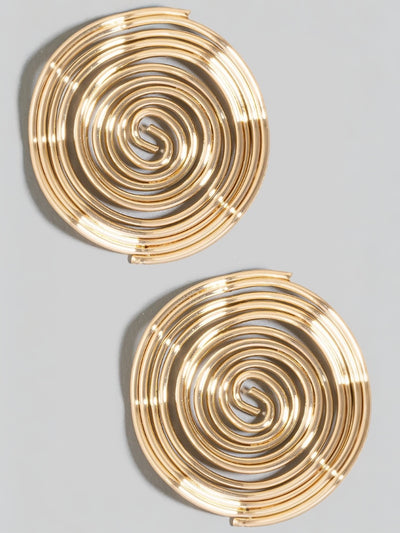 Metallic Wire Spiral Stud Drop Earrings