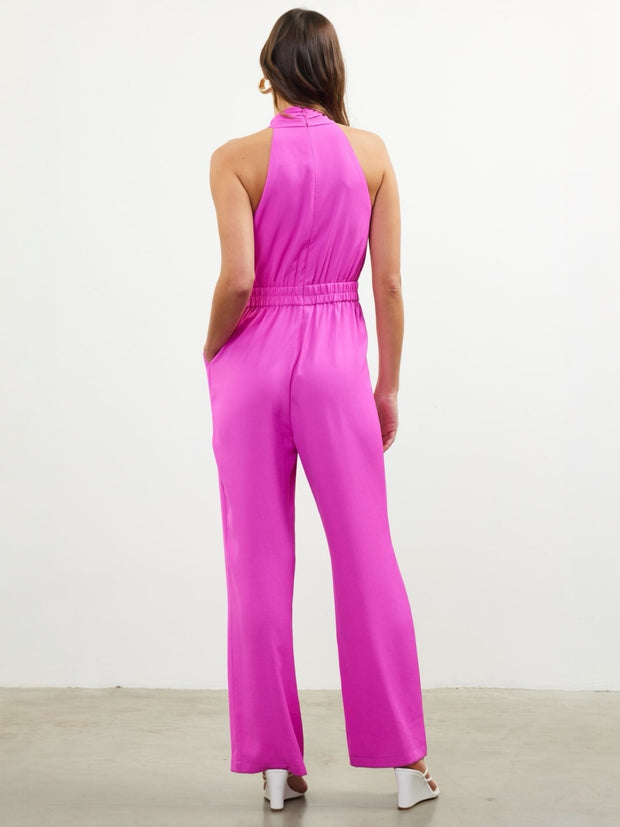 Selene Halter Fuchsia Jumpsuit