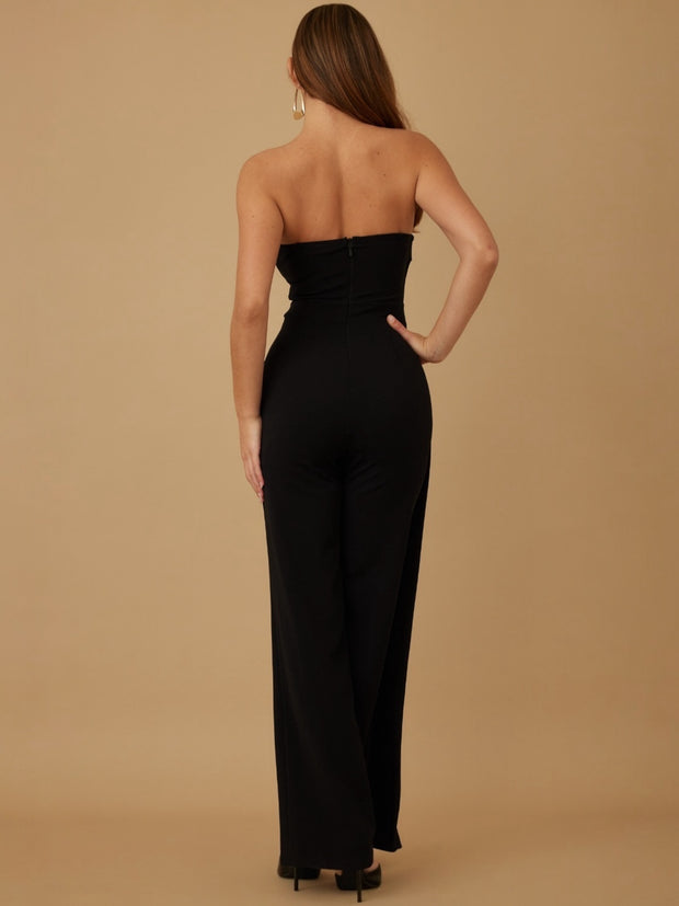Maite Strapples Button Black Jumpsuit