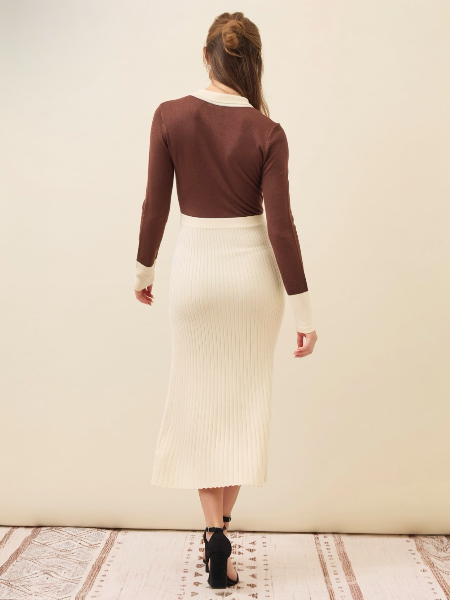 Suzana Knit Color Block Midi Dress