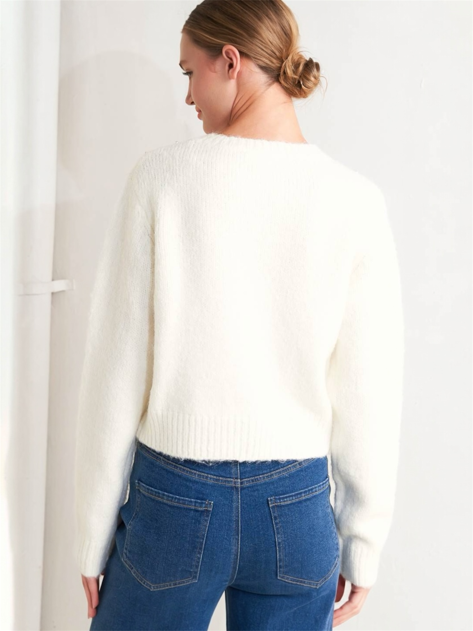 Ava Sweater Knit Ivory Top
