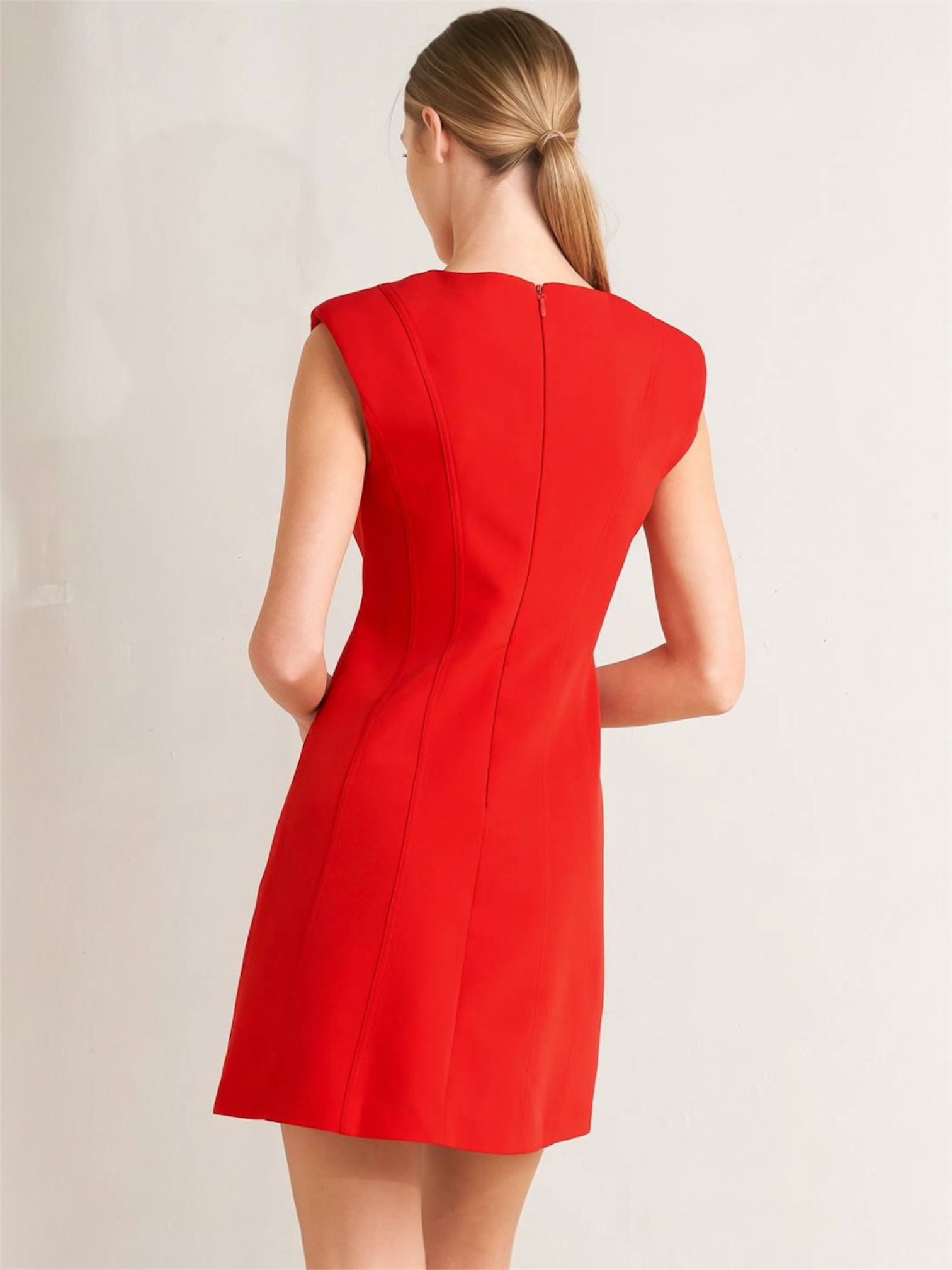 Carie Woven Shift Red Dress