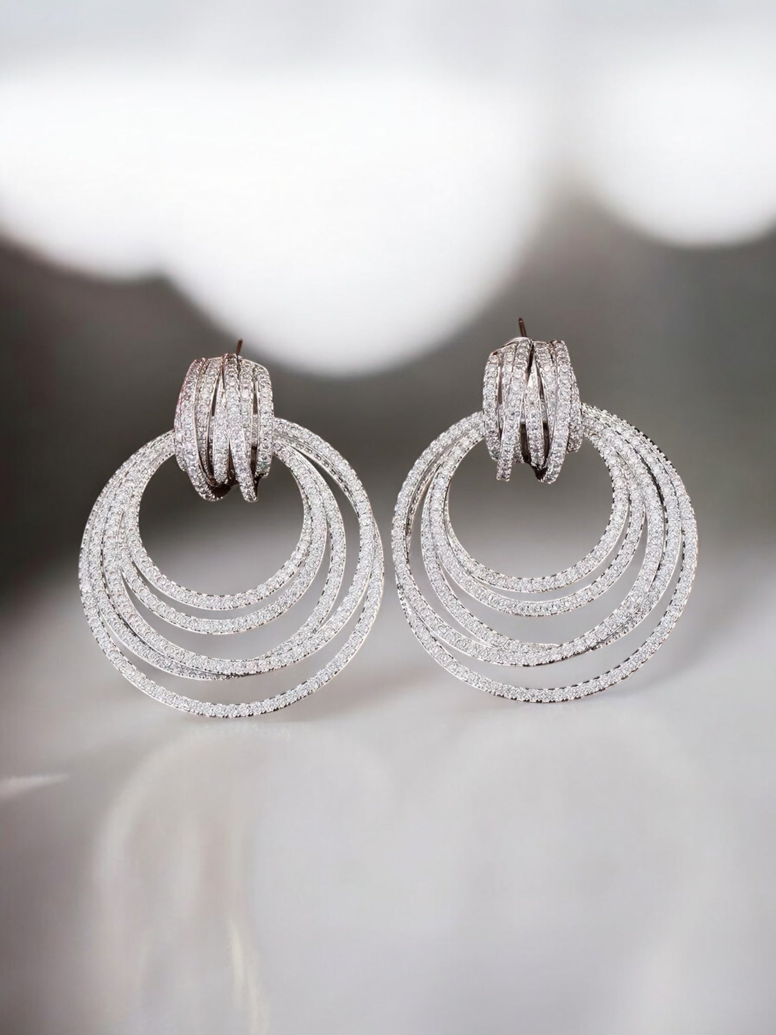 Dazzling Silver Crystal Earrings