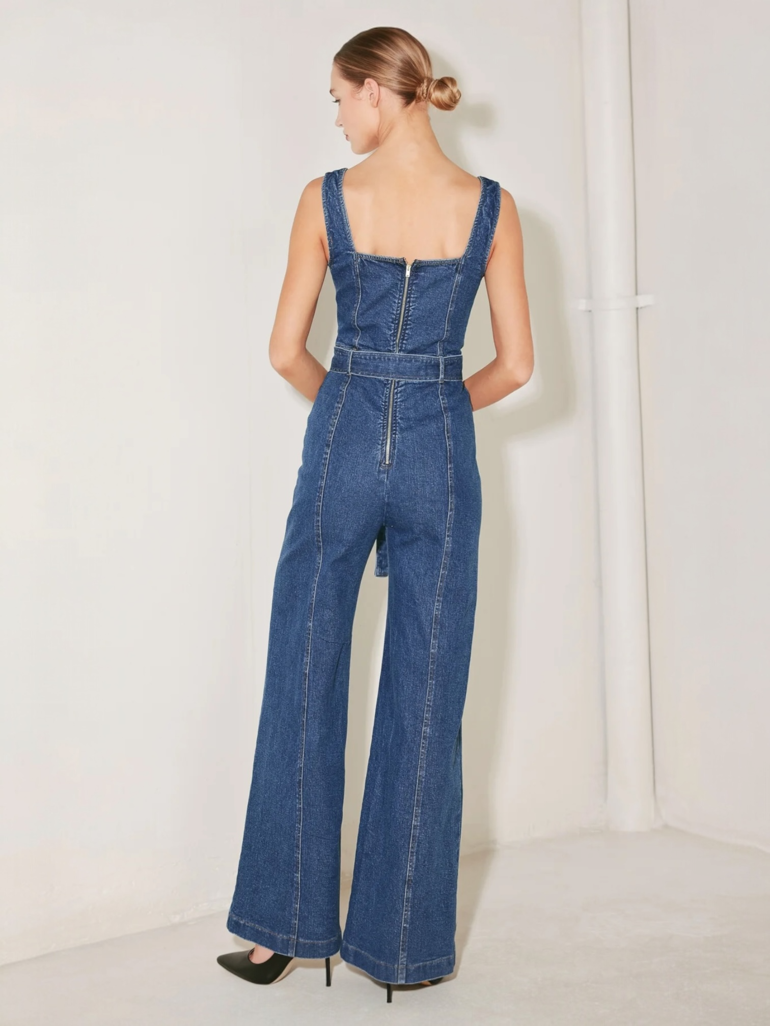 Ileana Washed Denim Jumpsuit