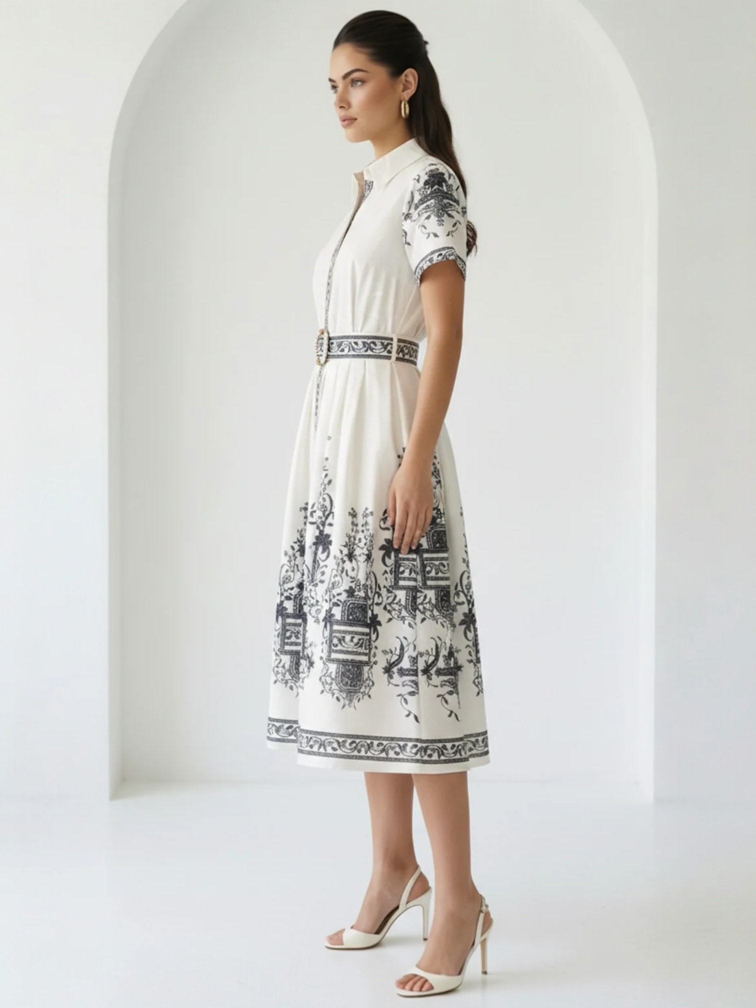 genevieve midi dress The Genevieve Sky Blue Floral Jacquard Midi Dress - All Dresses