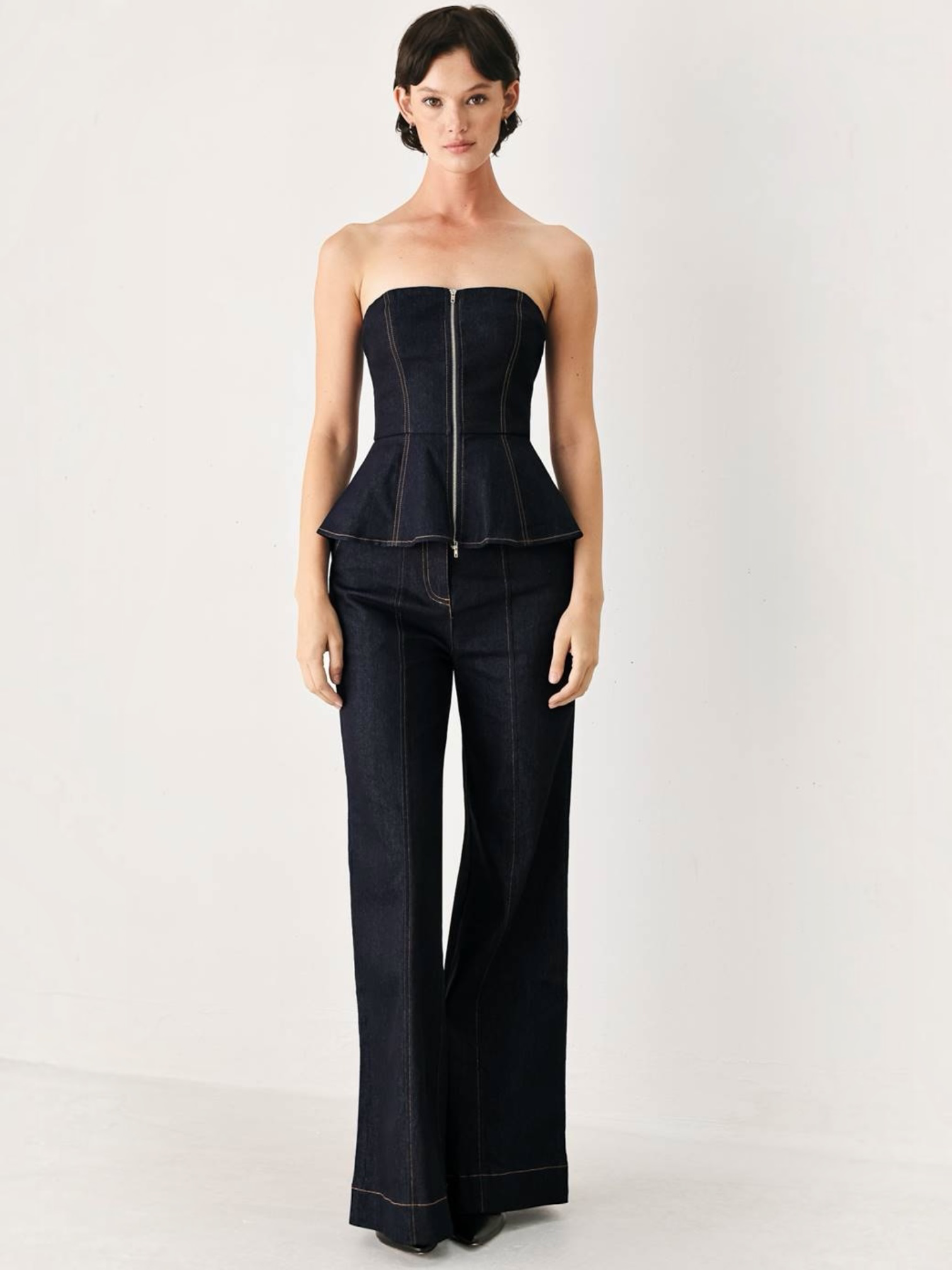 Clarissa Top &amp; Pants Denim Set